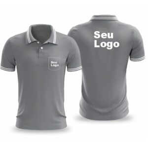 Camisa Polo Dry Fit Cinza